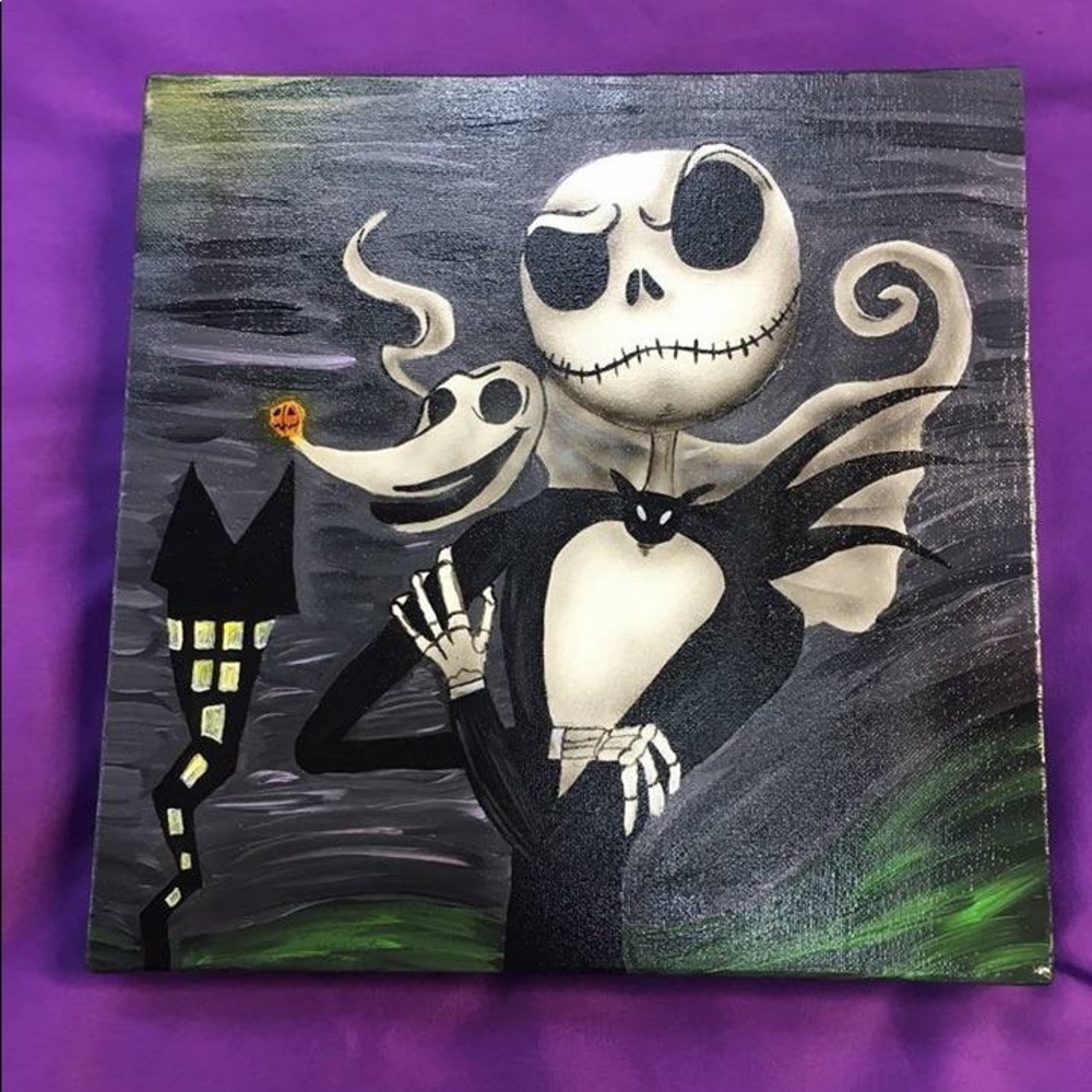 Jack Skellington custom canvas painting